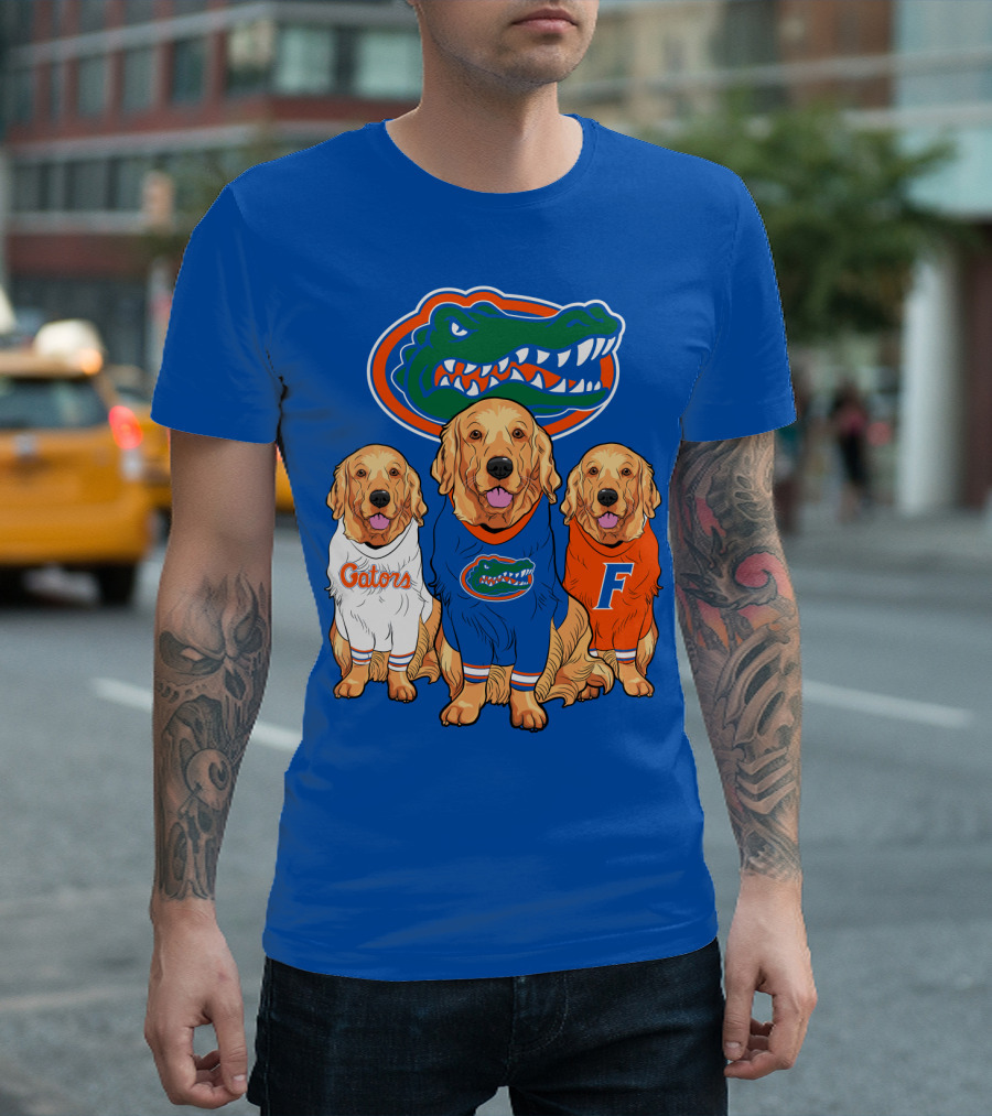 Florida Gators Golden Retrievers Trio Fan Gear T-Shirt