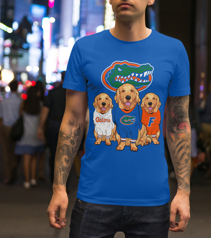 Florida Gators Golden Retrievers Trio Fan Gear T-Shirt