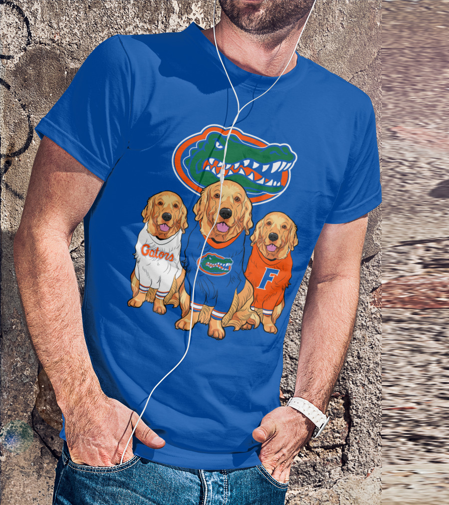 Florida Gators Golden Retrievers Trio Fan Gear T-Shirt