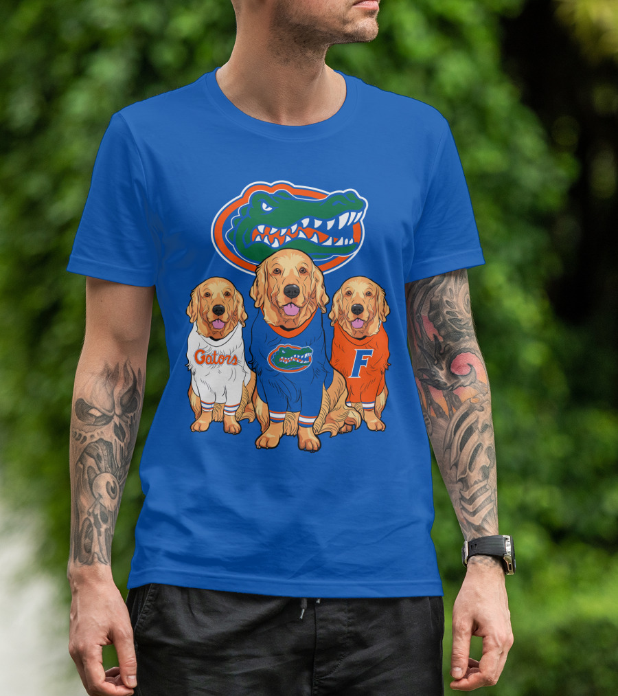 Florida Gators Golden Retrievers Trio Fan Gear T-Shirt