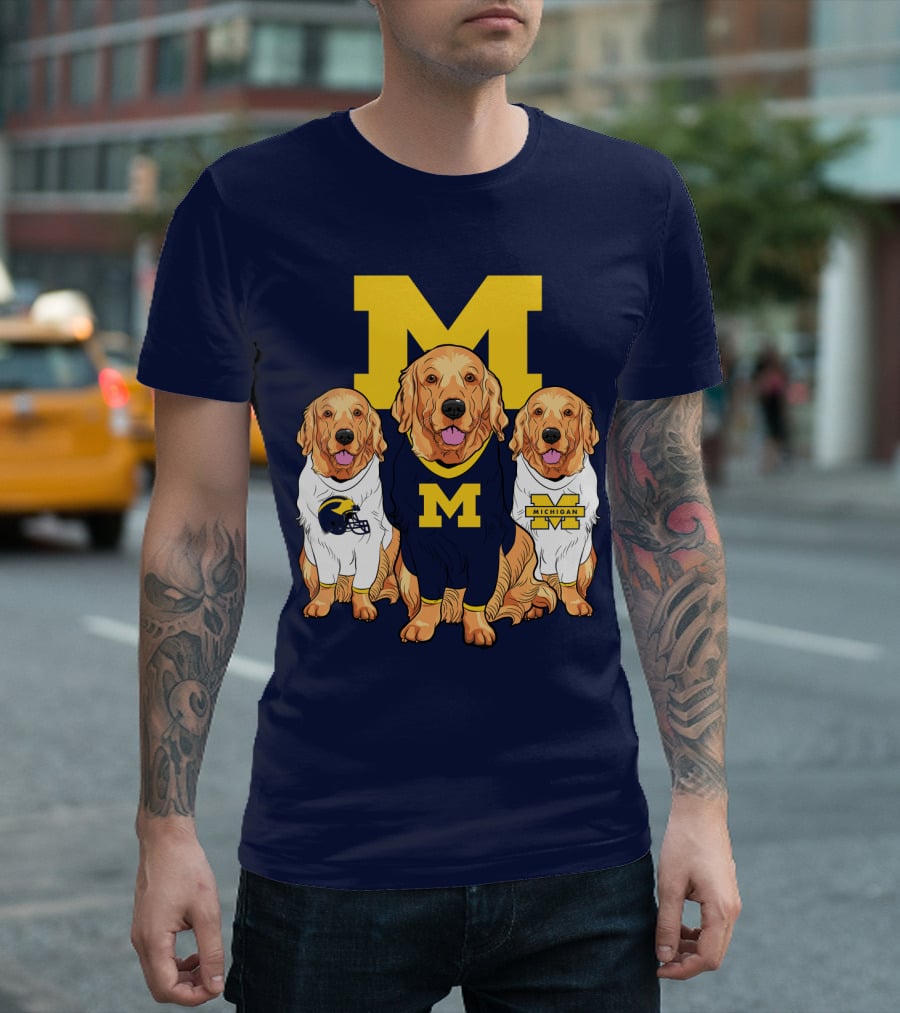 Michigan Wolverines Golden Retriever T-Shirt
