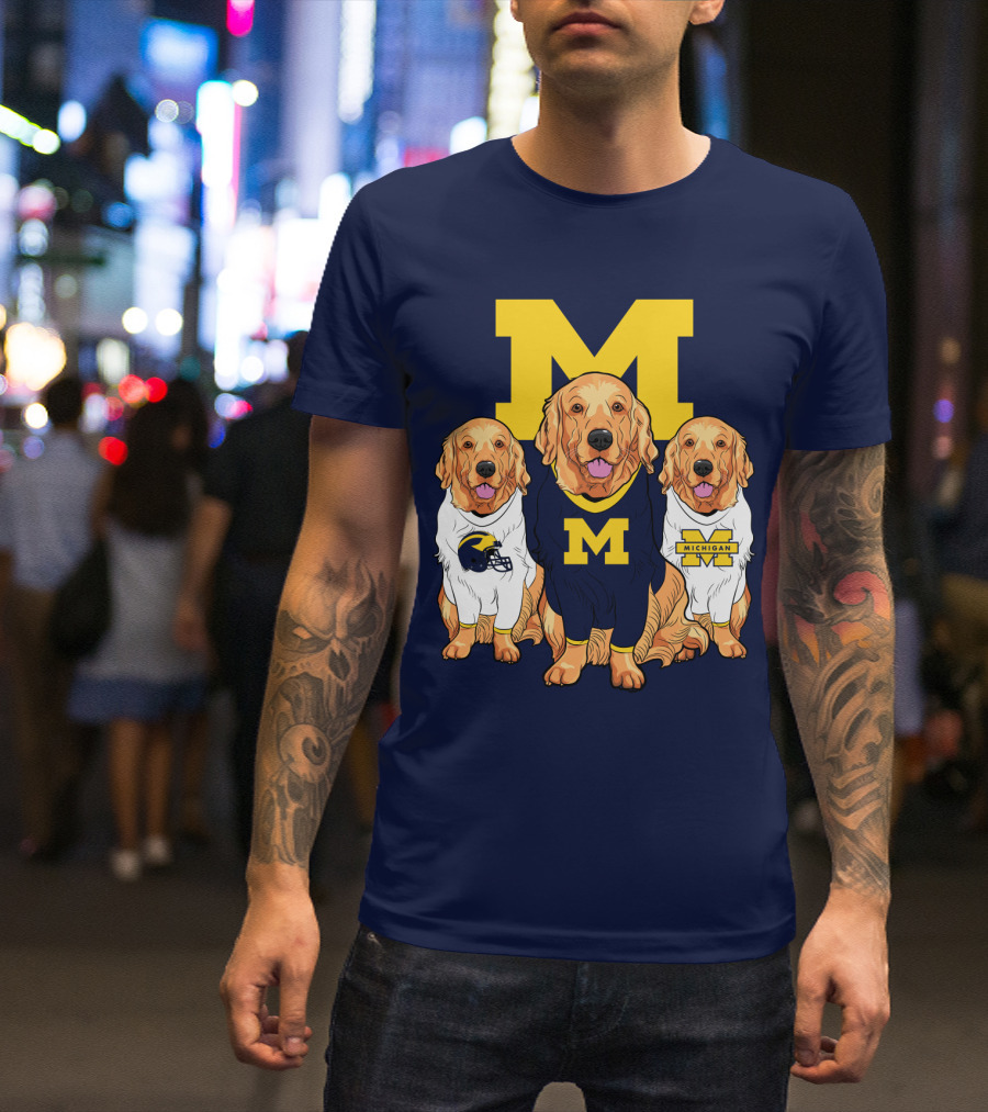 Michigan Wolverines Golden Retriever T-Shirt