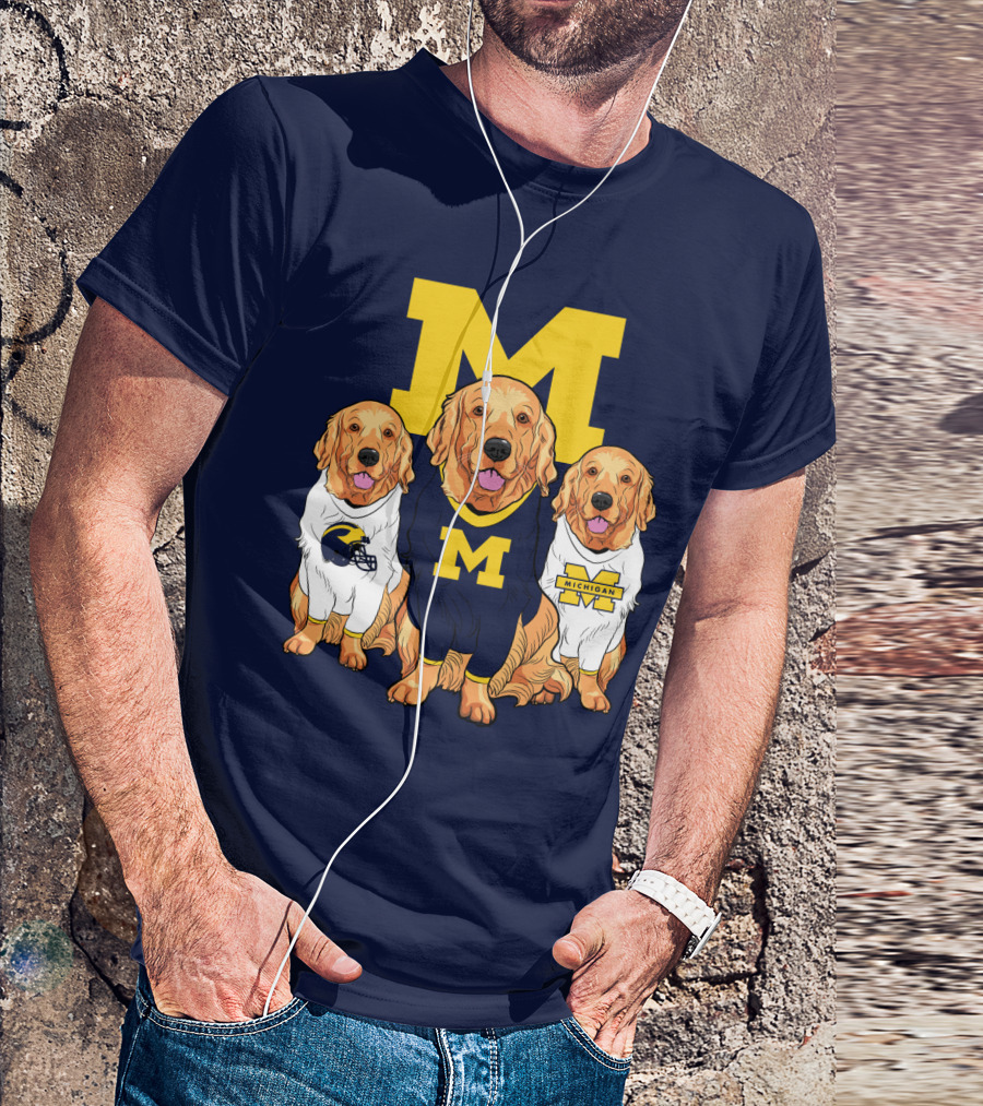 Michigan Wolverines Golden Retriever T-Shirt