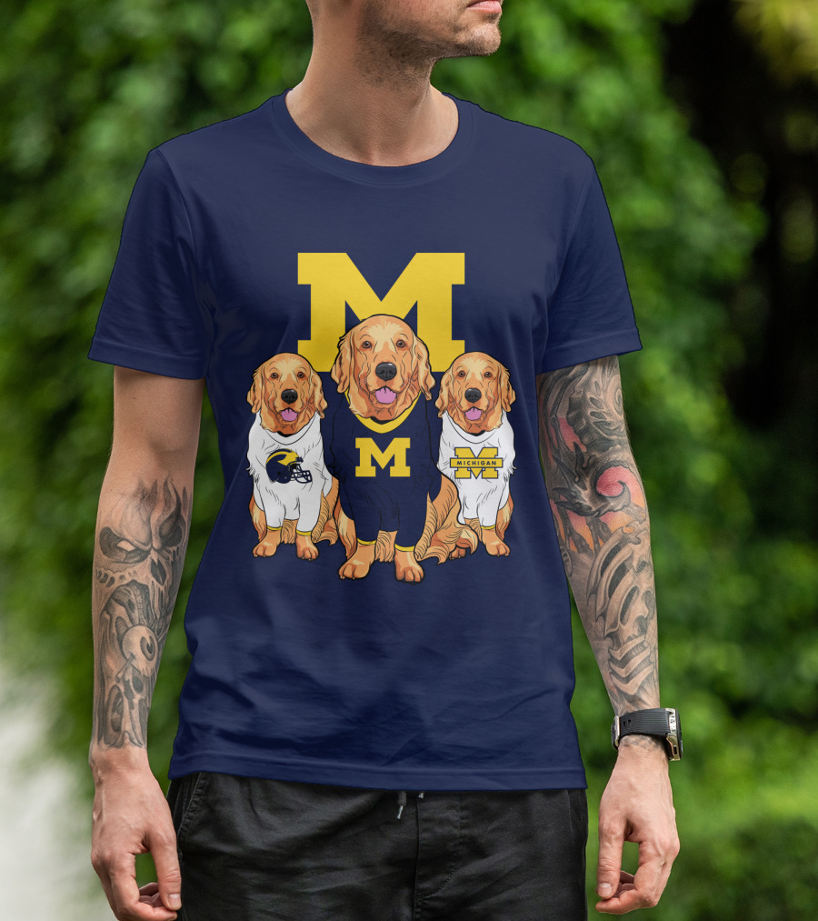 Michigan Wolverines Golden Retriever T-Shirt