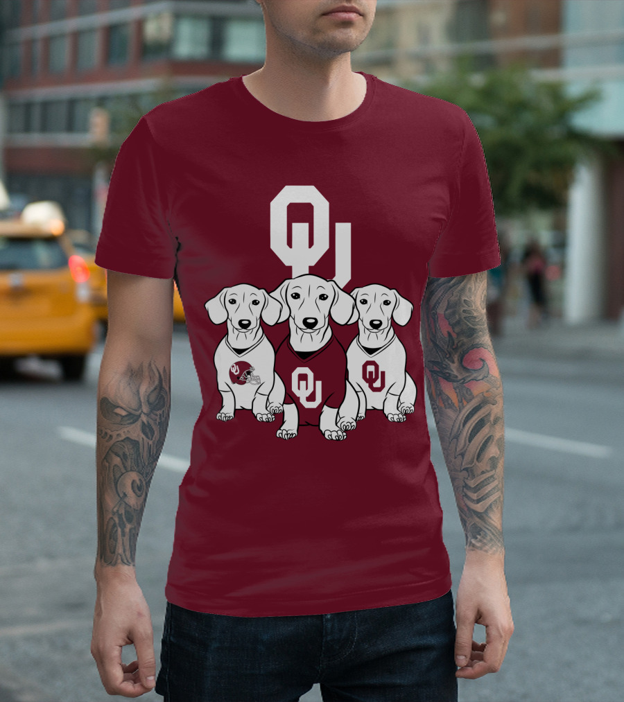 Oklahoma Sooners Three Dachshunds T-Shirt