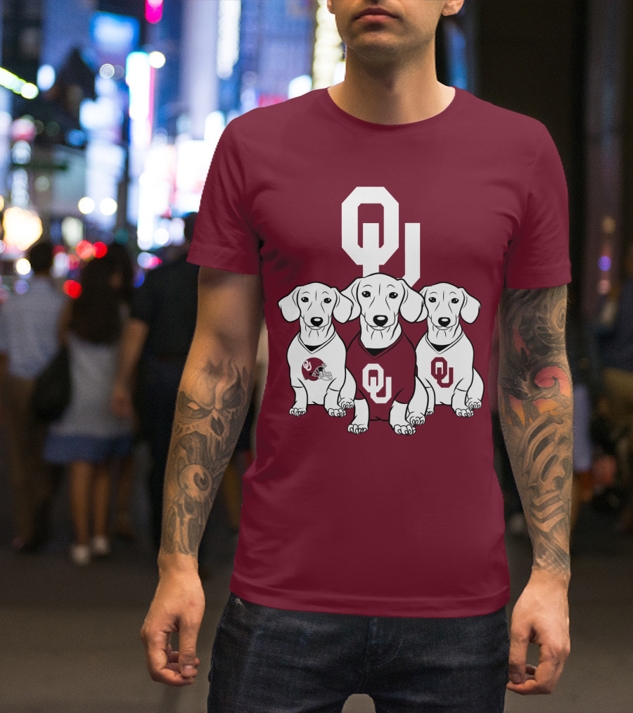 Oklahoma Sooners Three Dachshunds T-Shirt