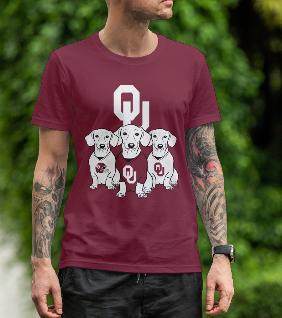 Oklahoma Sooners Three Dachshunds T-Shirt