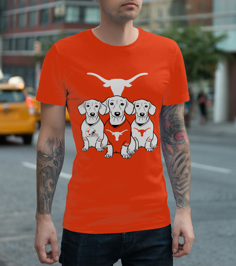 Longhorn Dogs Trio Texas Football T-Shirt