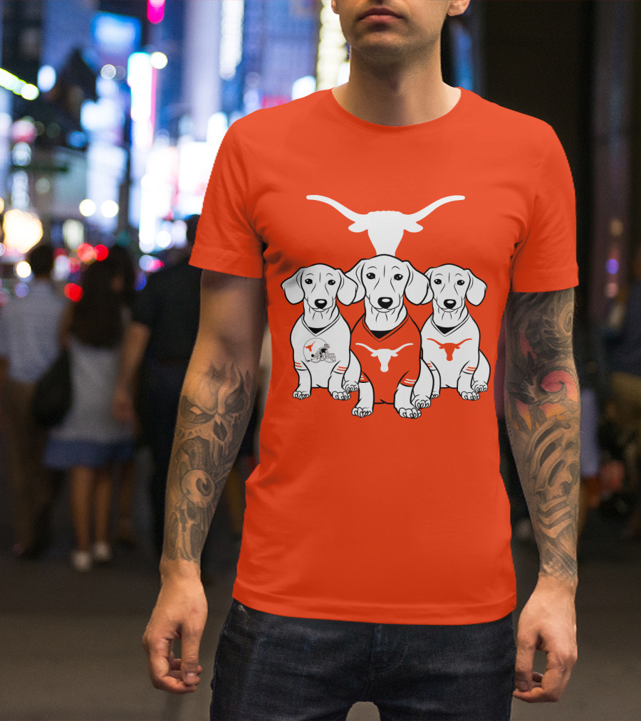Longhorn Dogs Trio Texas Football T-Shirt