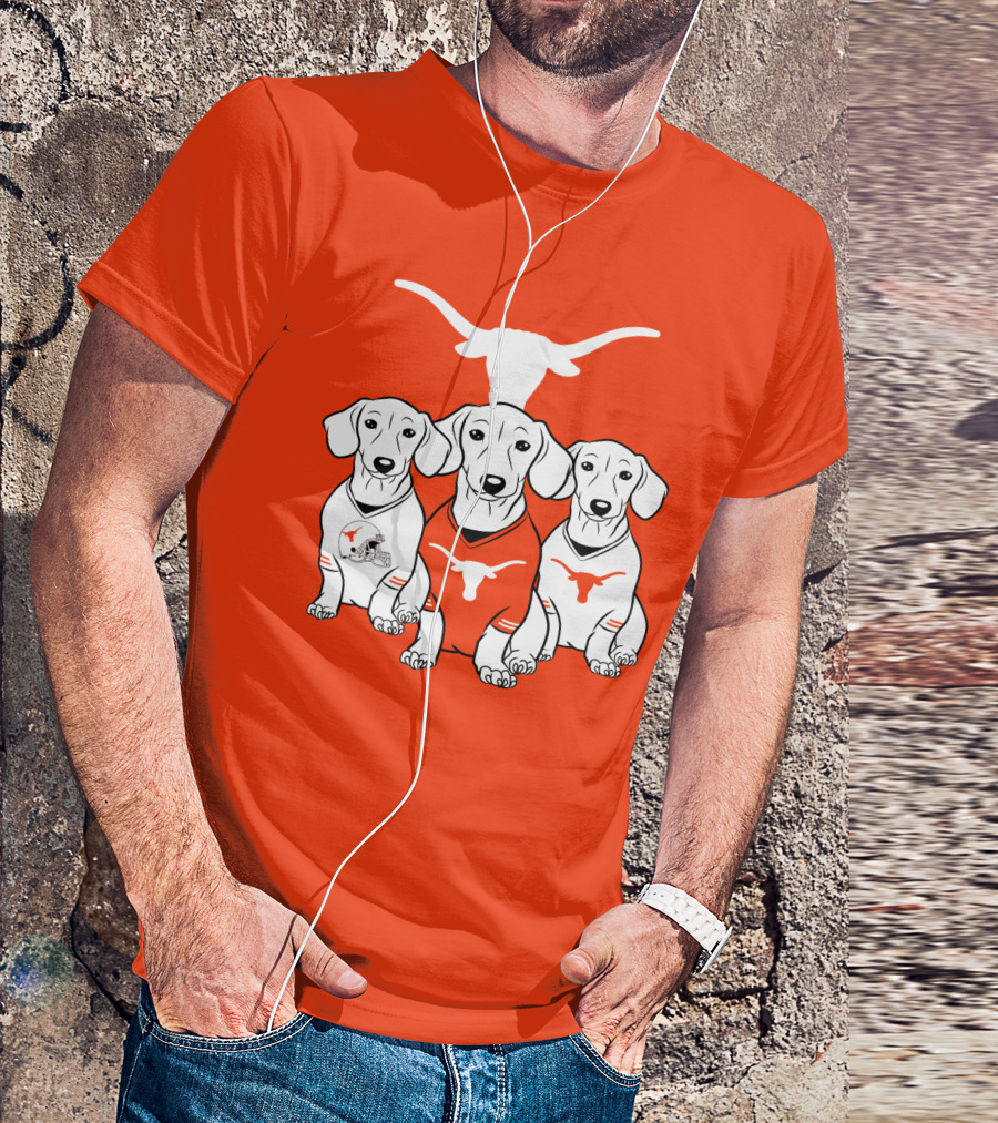 Longhorn Dogs Trio Texas Football T-Shirt