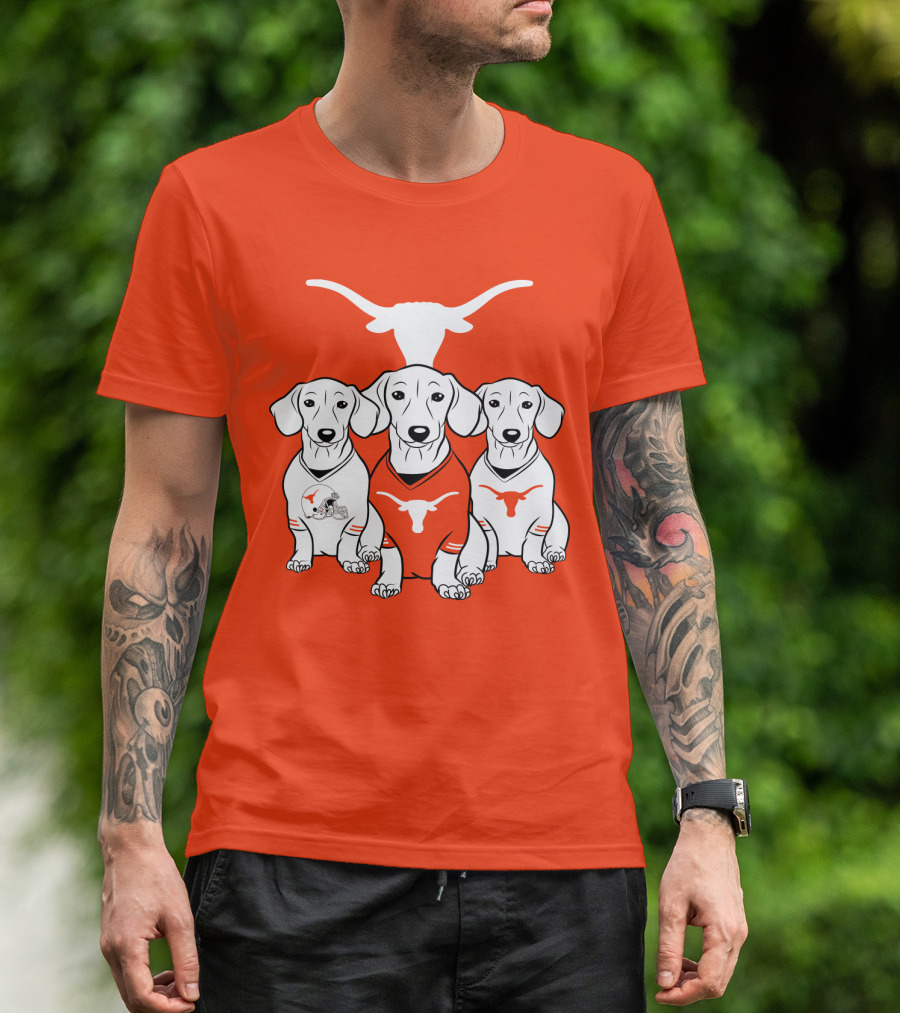 Longhorn Dogs Trio Texas Football T-Shirt