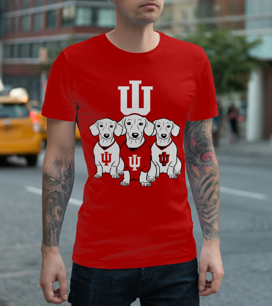 Indiana University Iu Logo Dogs T-Shirt