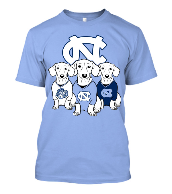 North Carolina Tar Heels  Dachshund Dogs T-Shirt