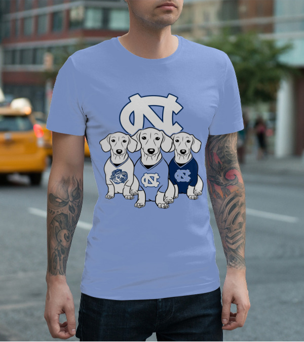 North Carolina Tar Heels  Dachshund Dogs T-Shirt