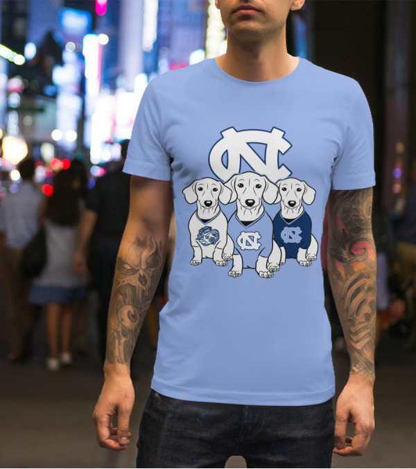 North Carolina Tar Heels  Dachshund Dogs T-Shirt