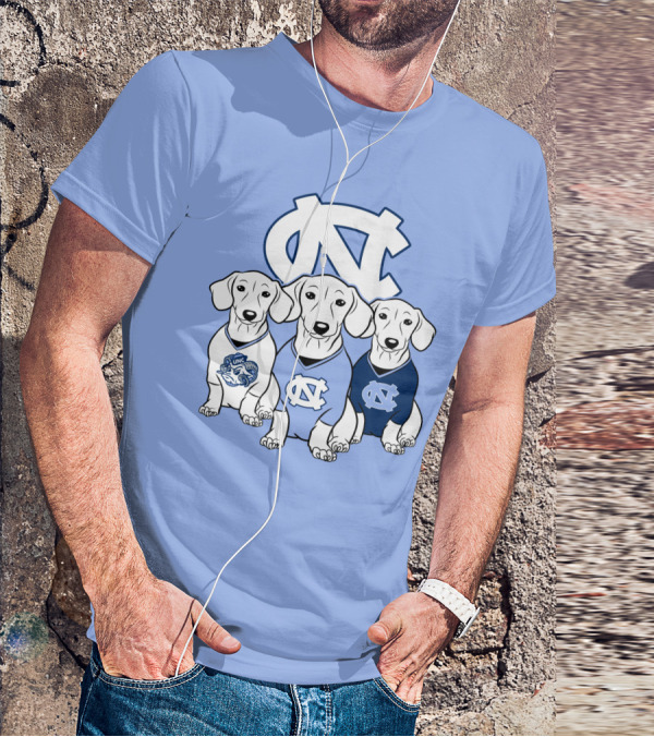 North Carolina Tar Heels  Dachshund Dogs T-Shirt