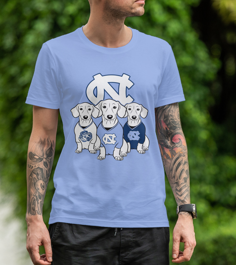 North Carolina Tar Heels  Dachshund Dogs T-Shirt