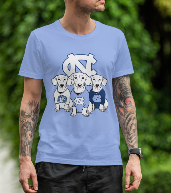 North Carolina Tar Heels  Dachshund Dogs T-Shirt