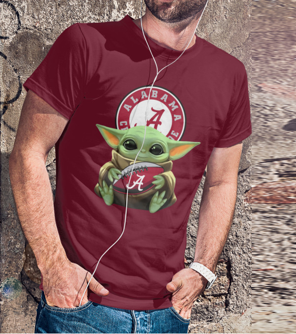 Baby Yoda Alabama Crimson Tide Football Fan T-Shirt