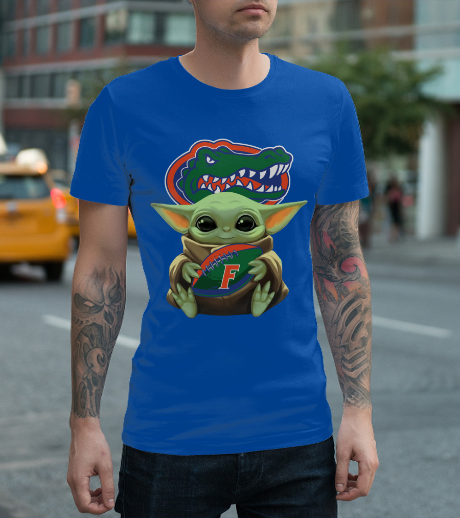 Baby Yoda Florida Gators Football Fan T-Shirt
