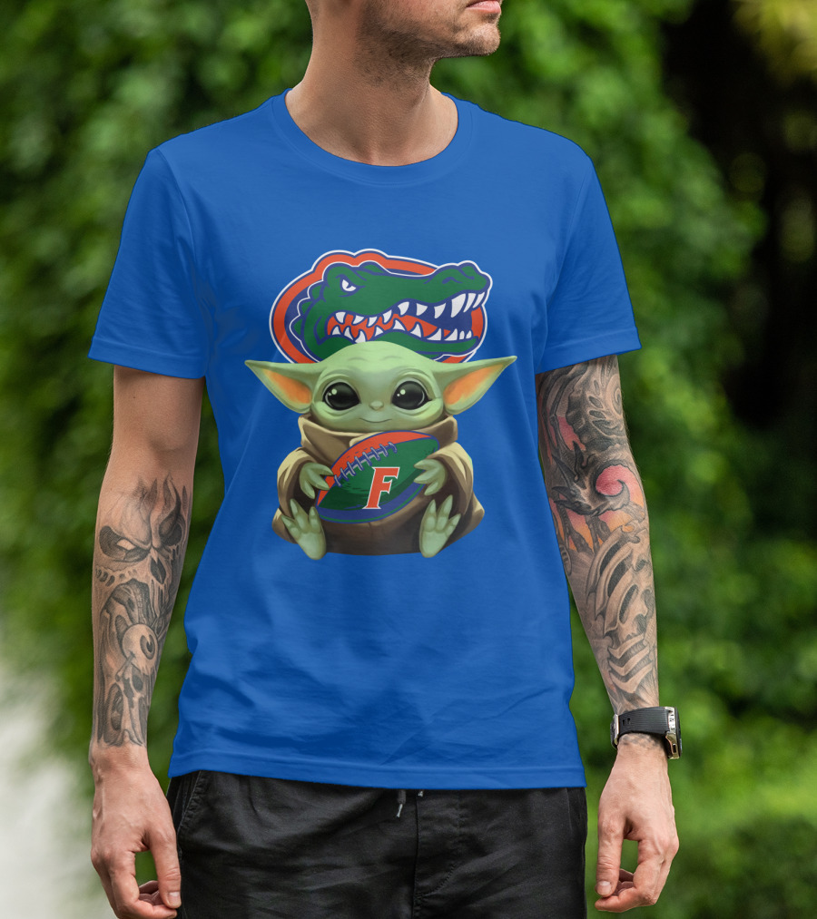 Baby Yoda Florida Gators Football Fan T-Shirt