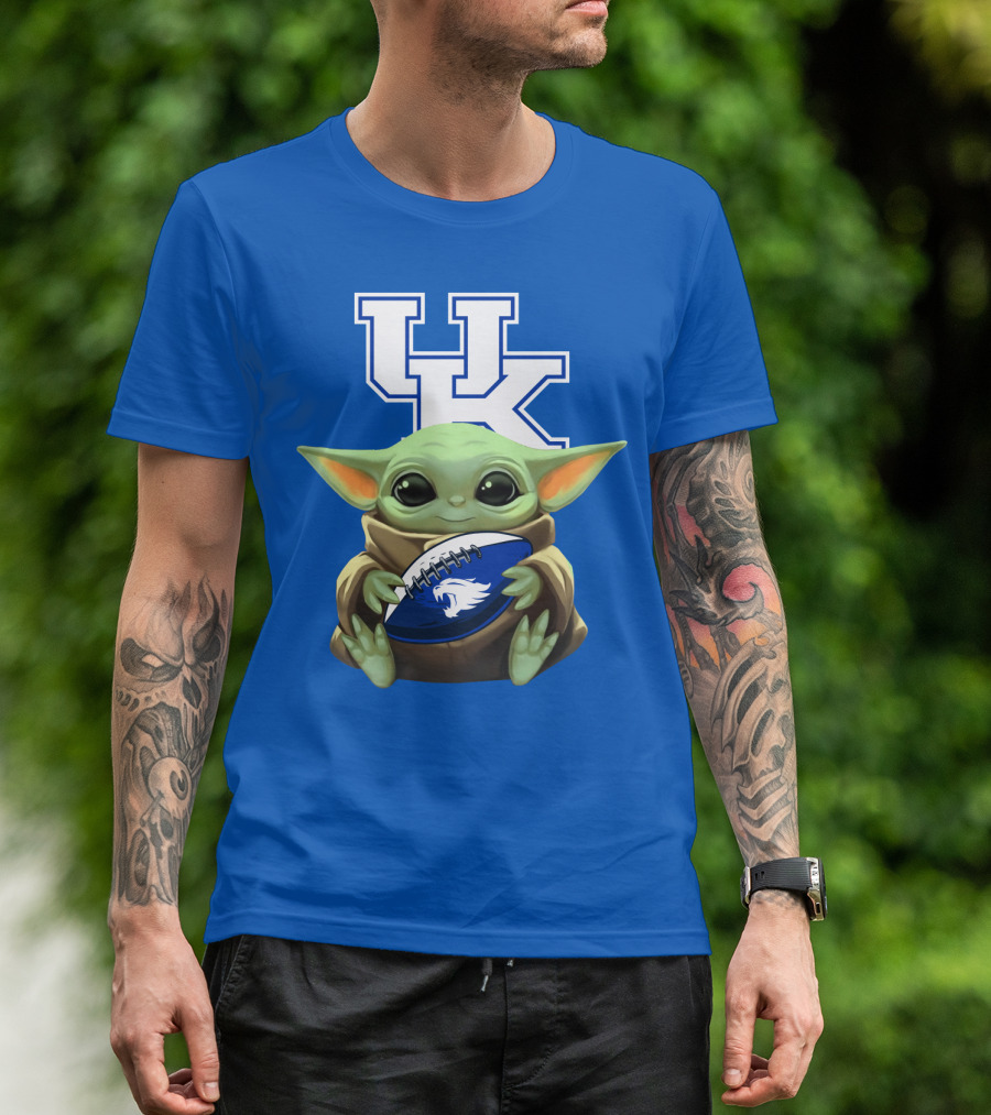 Baby Yoda UK Wildcats Football Fan T-Shirt