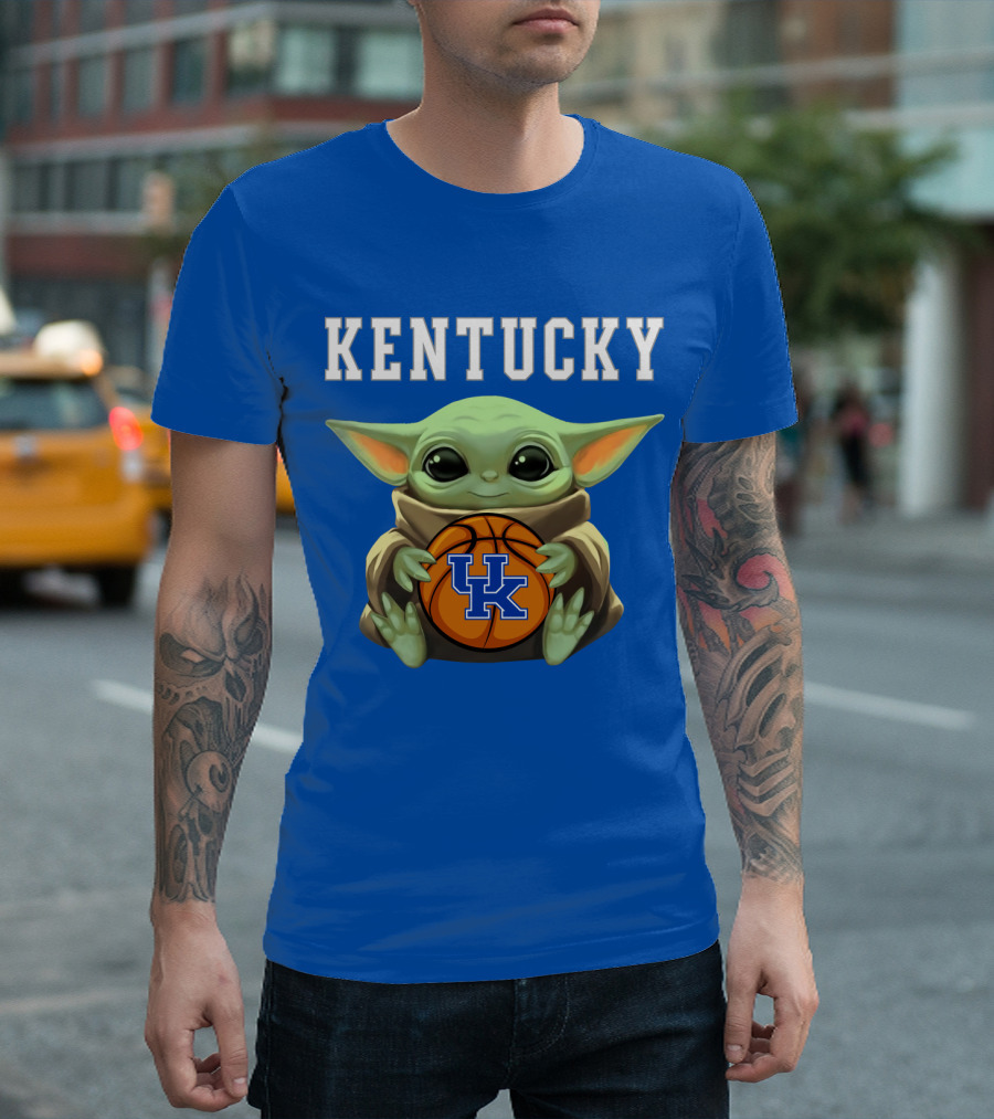 Kentucky Wildcats Baby Yoda Basketball T-Shirt