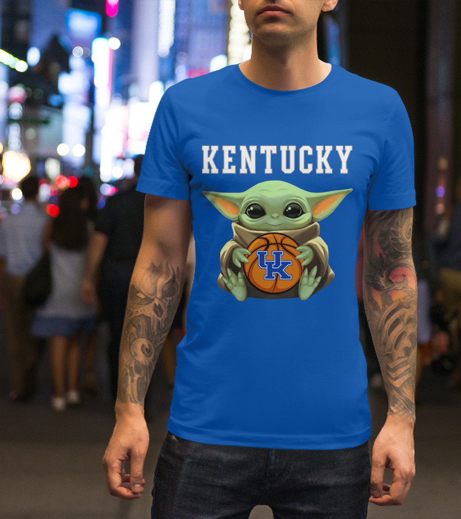 Kentucky Wildcats Baby Yoda Basketball T-Shirt