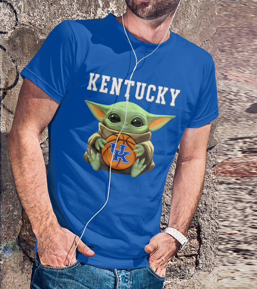 Kentucky Wildcats Baby Yoda Basketball T-Shirt