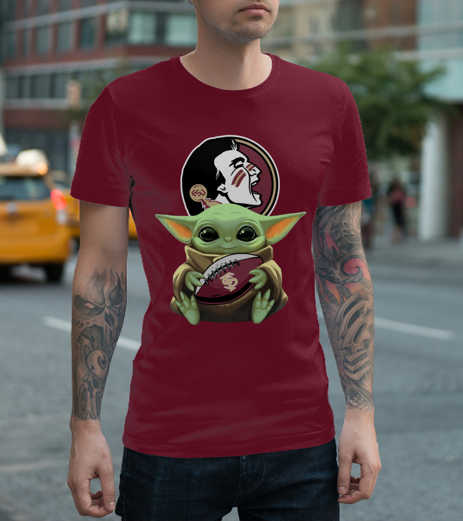 Baby Yoda Seminoles Football FSU T-Shirt