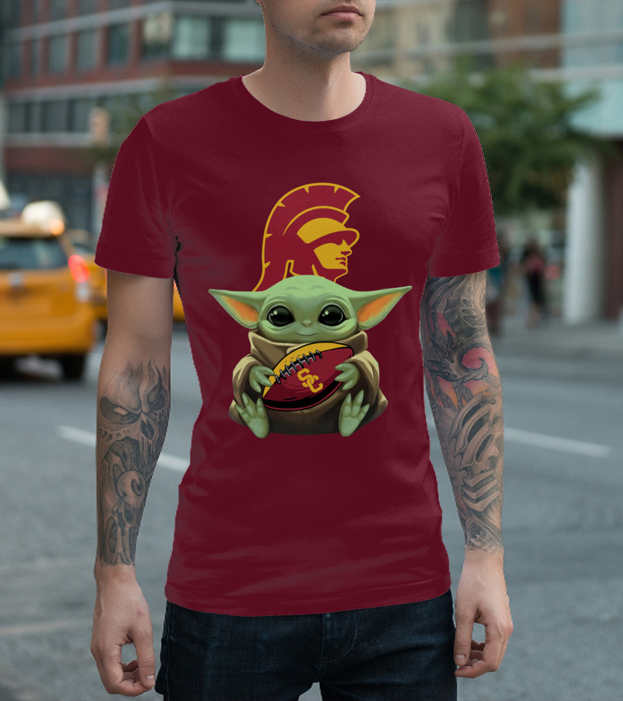 Baby Yoda USC Trojans Football T-Shirt