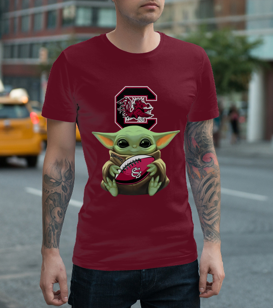 Baby Yoda Gamecocks South Carolina Football Fan T-Shirt