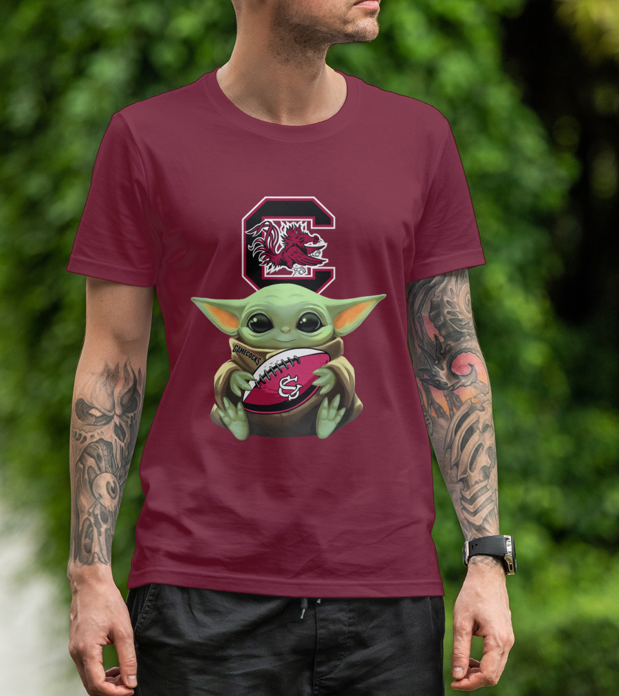 Baby Yoda Gamecocks South Carolina Football Fan T-Shirt