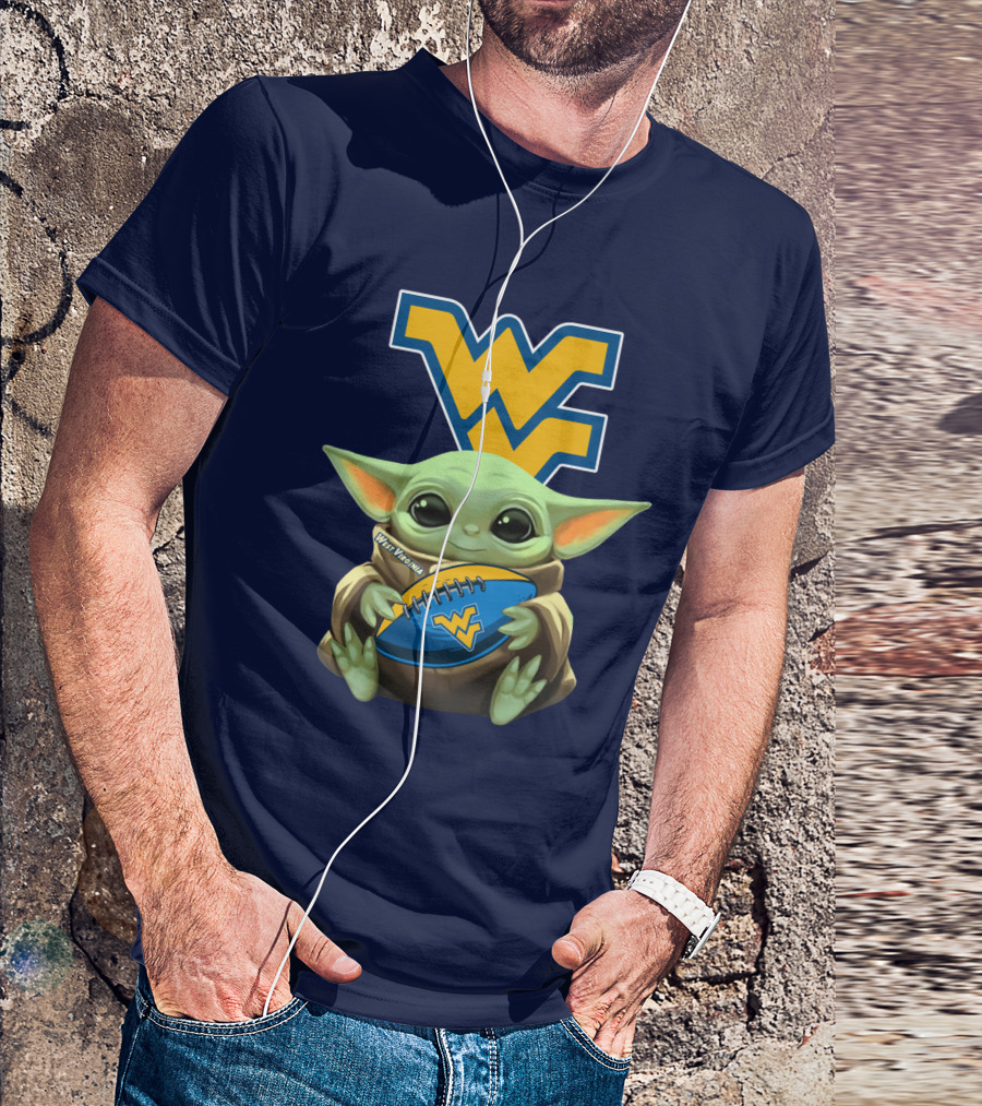 West Virginia Baby Yoda Football Mountaineers T-Shirt