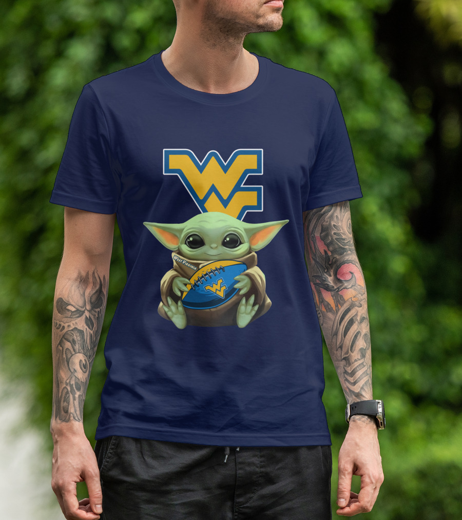 West Virginia Baby Yoda Football Mountaineers T-Shirt