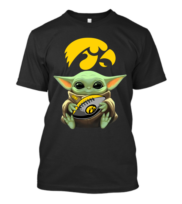 Iowa Hawkeyes Baby Yoda Football Fan T-Shirt