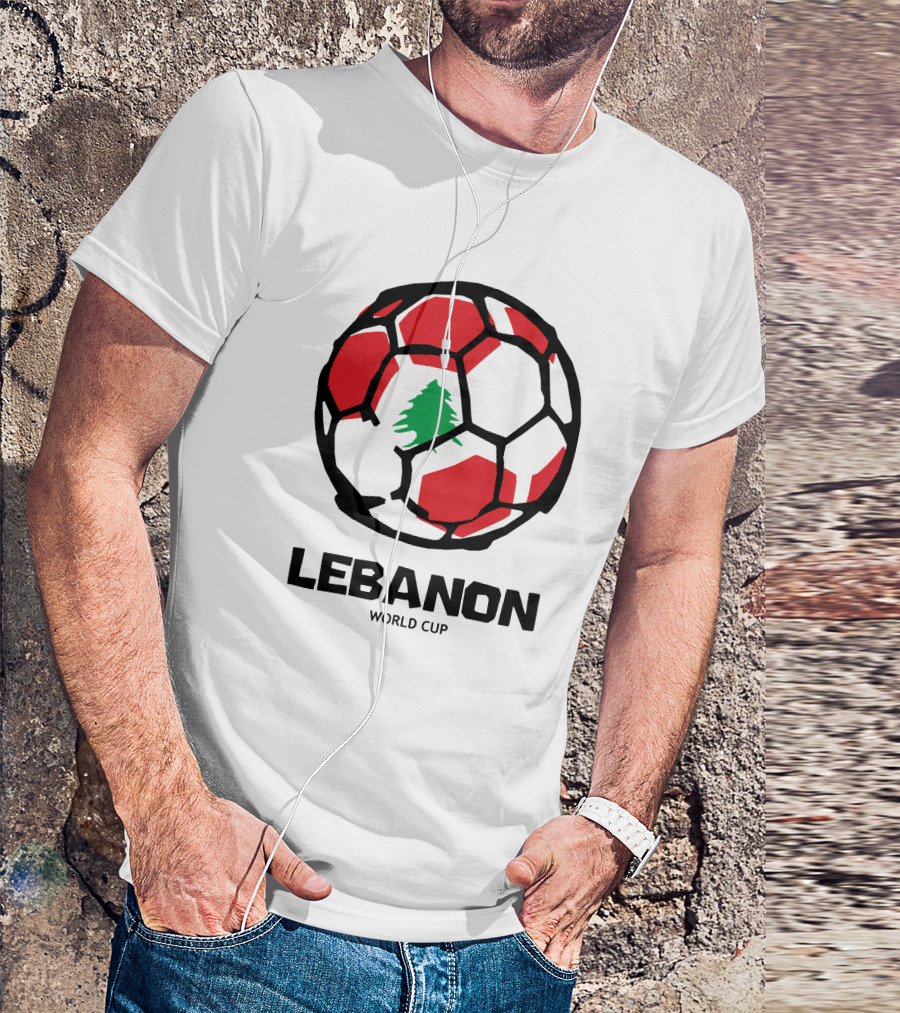 Lebanon World Cup Football Country Flag Ball T-Shirt