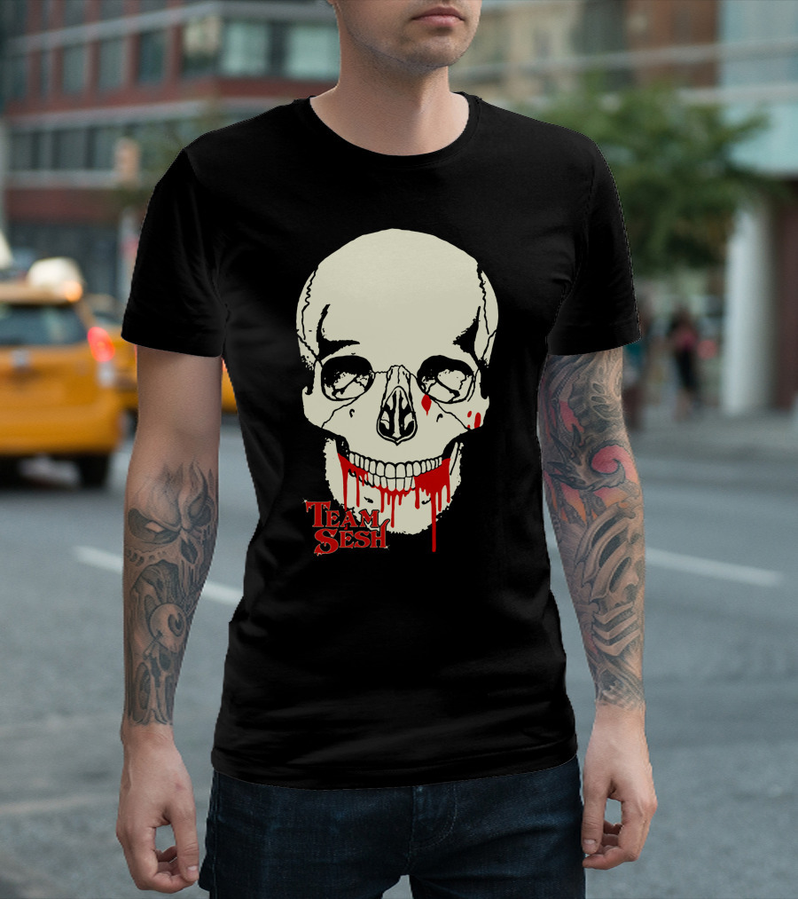 Team Sesh Skull Design Faces Of Sesh Merchandise T-Shirt