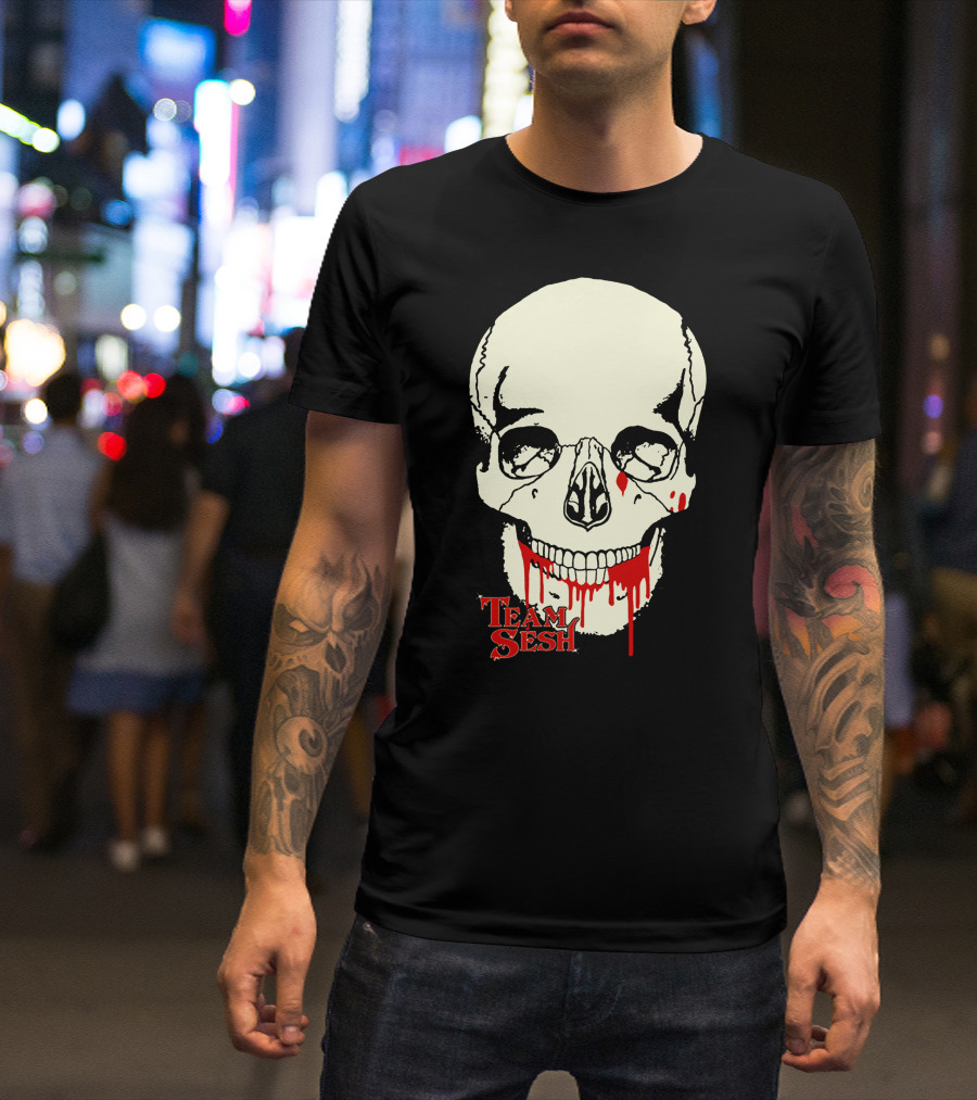 Team Sesh Skull Design Faces Of Sesh Merchandise T-Shirt
