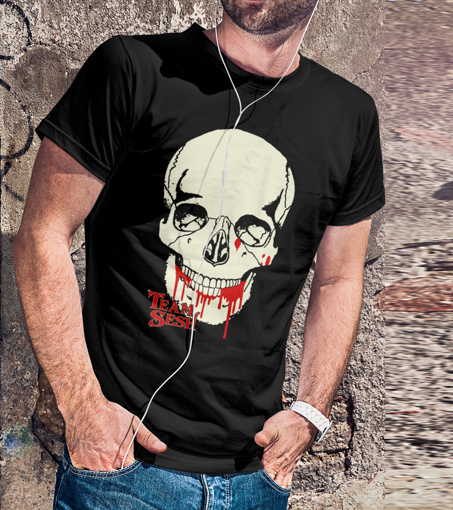 Team Sesh Skull Design Faces Of Sesh Merchandise T-Shirt