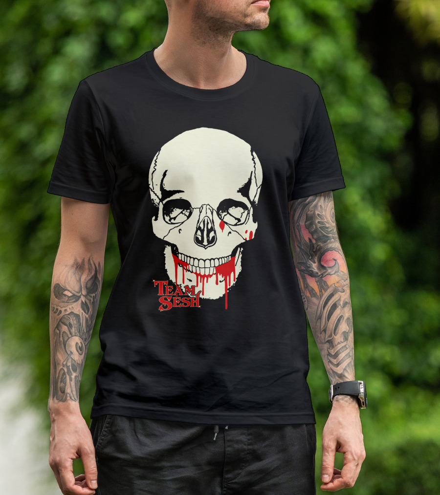 Team Sesh Skull Design Faces Of Sesh Merchandise T-Shirt