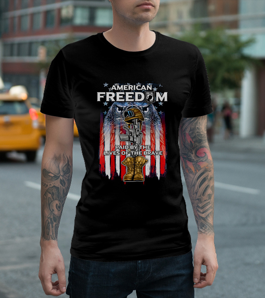 American Freedom POW-MIA Paid by the Lives of the Brave T-Shirt