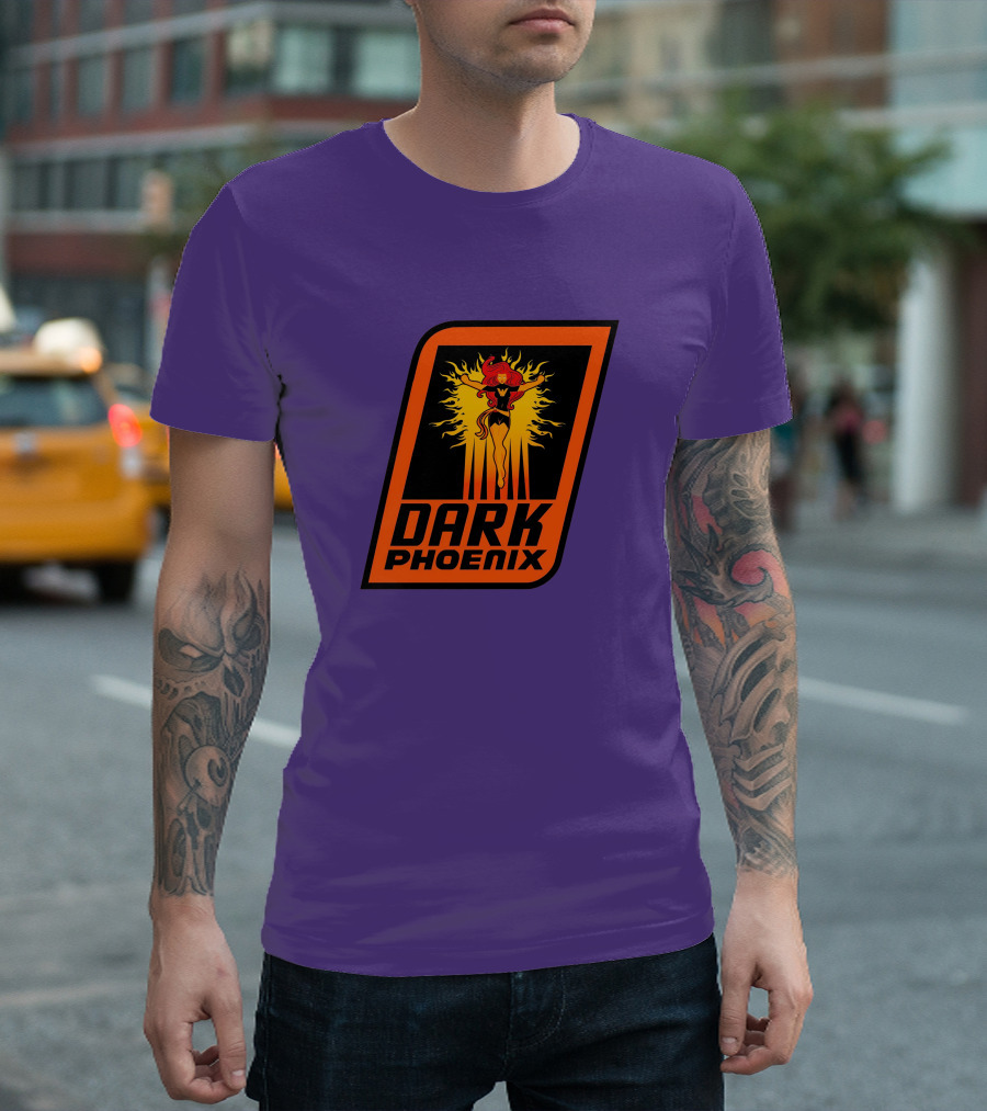 Dark Phoenix NBA X-Men Crossover Logo Design with Fiery Character T-Shirt