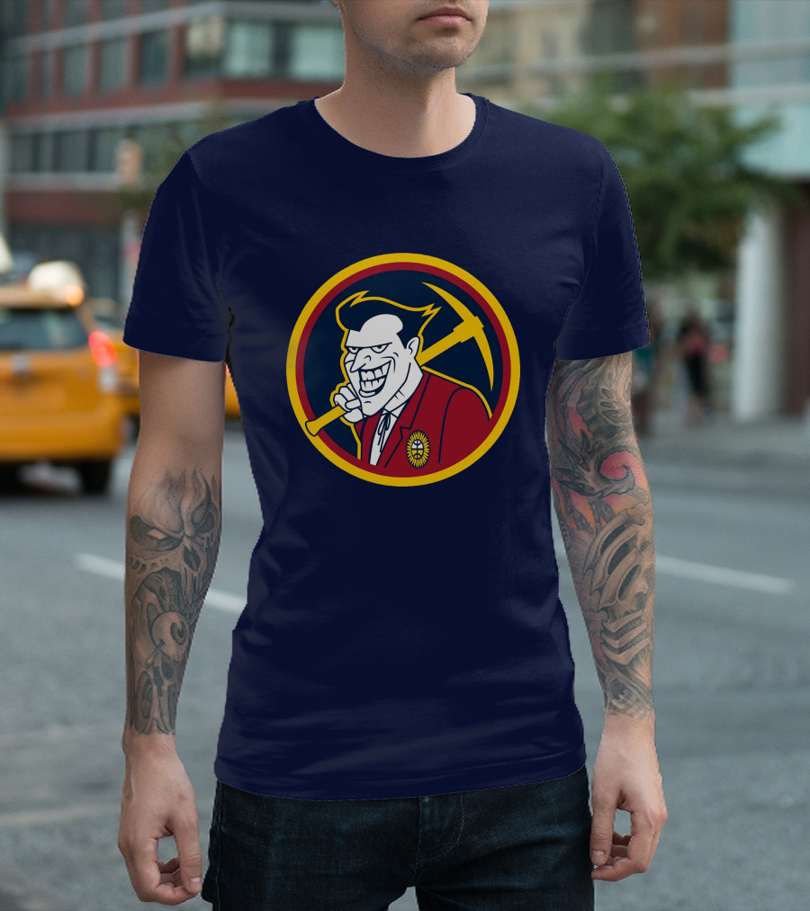 Denver Jokers NBA Parody Logo Icon With Villain Character And Pickaxe T-Shirt