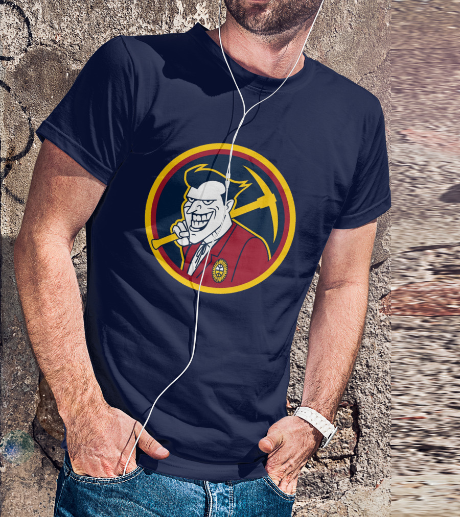 Denver Jokers NBA Parody Logo Icon With Villain Character And Pickaxe T-Shirt