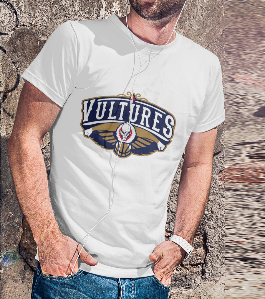 New Orleans Vultures Basketball Logo With Skull And Wings T-Shirt