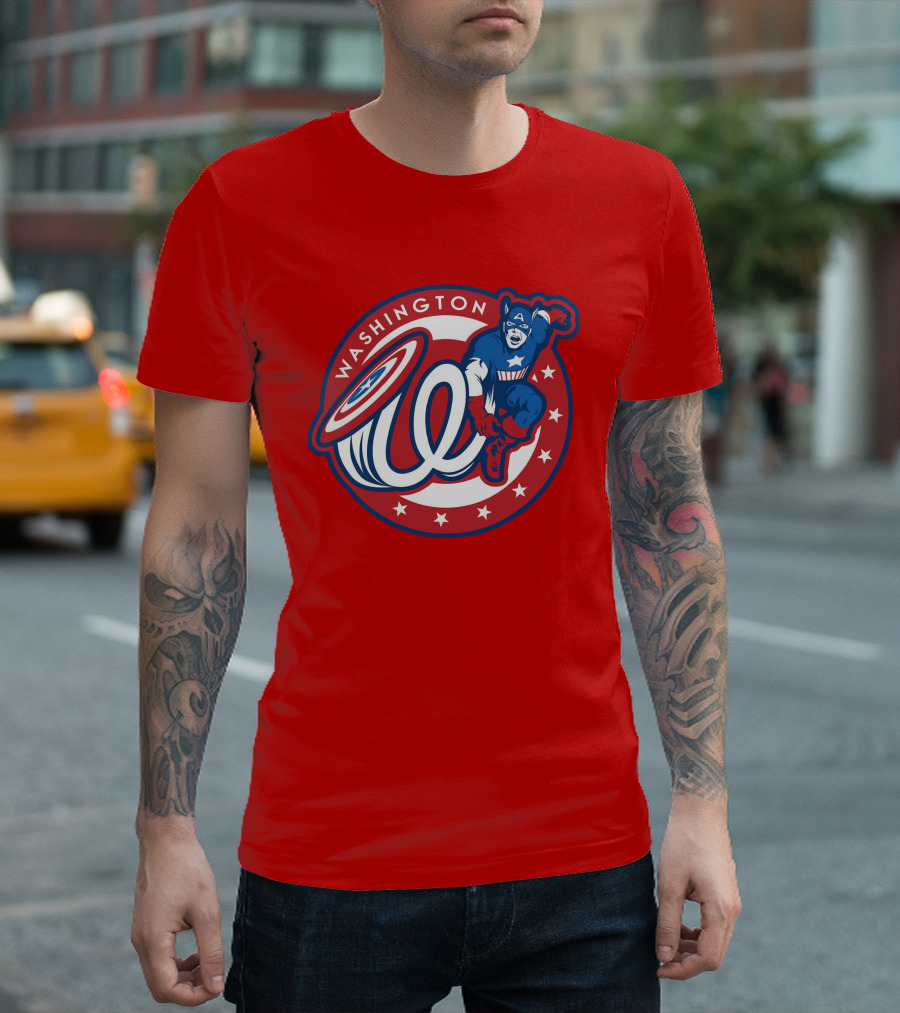 Washington Captain America MLB Crossover T-Shirt