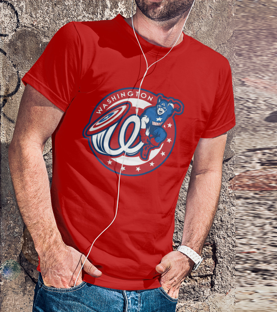Washington Captain America MLB Crossover T-Shirt