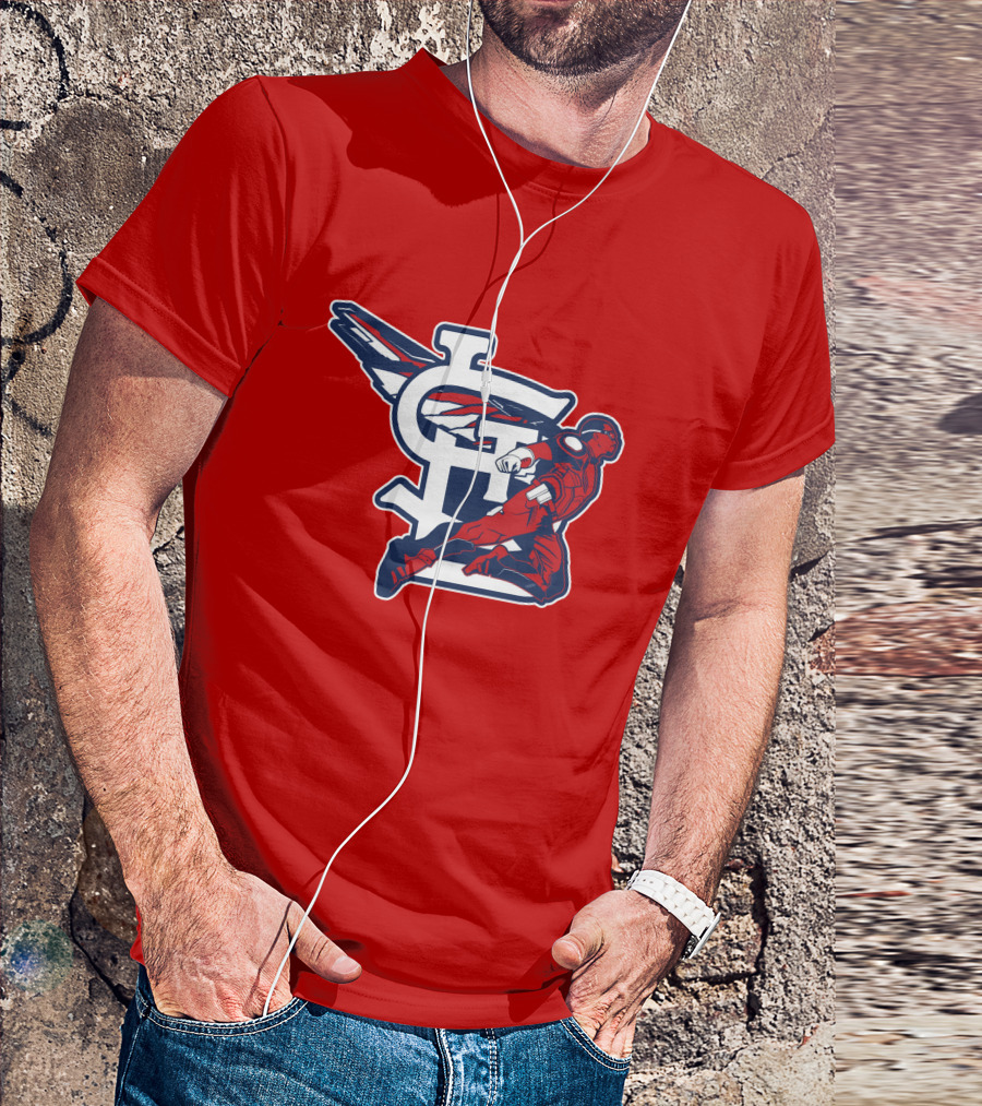 St. Louis Falcons MLB Logo With Winged Superhero T-Shirt