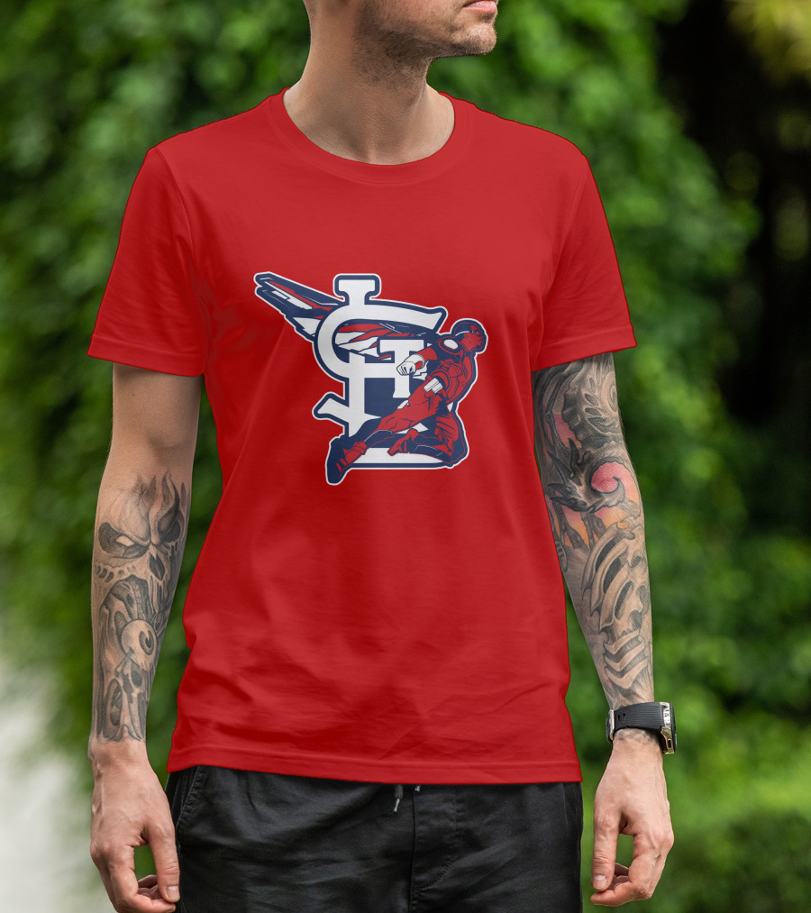 St. Louis Falcons MLB Logo With Winged Superhero T-Shirt